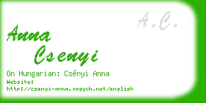 anna csenyi business card
