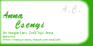 anna csenyi business card